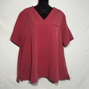 Mandala Women's 3XL Pink V-neck Short Sleeve Top